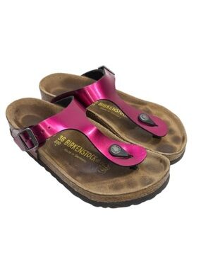 Birkenstock Fuscia Metallic Toe-Post Sandals | 36